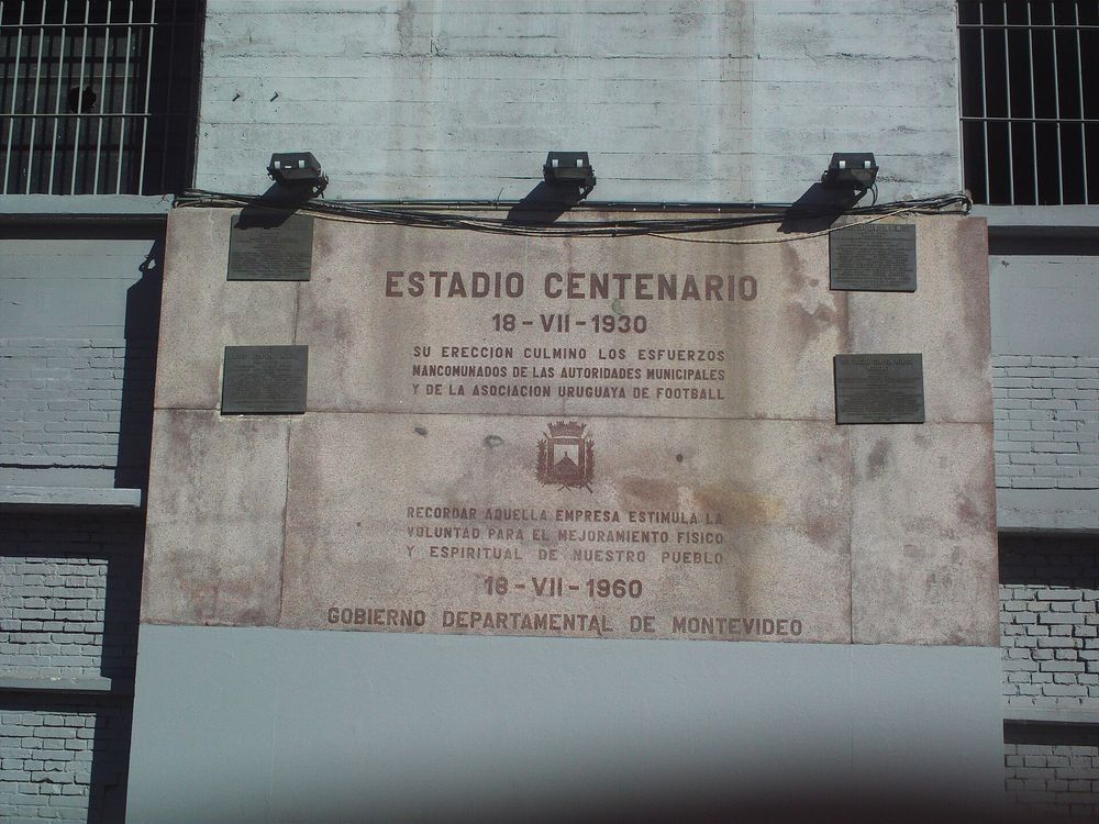 The exterior of the Estadio Centenario in Montevideo, Uruguay.