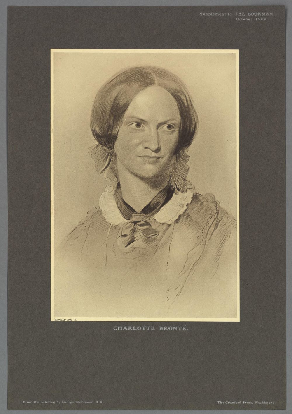 Portrait of the novelist Charlotte Brontë, author of Jane Eyre, by George Richmond